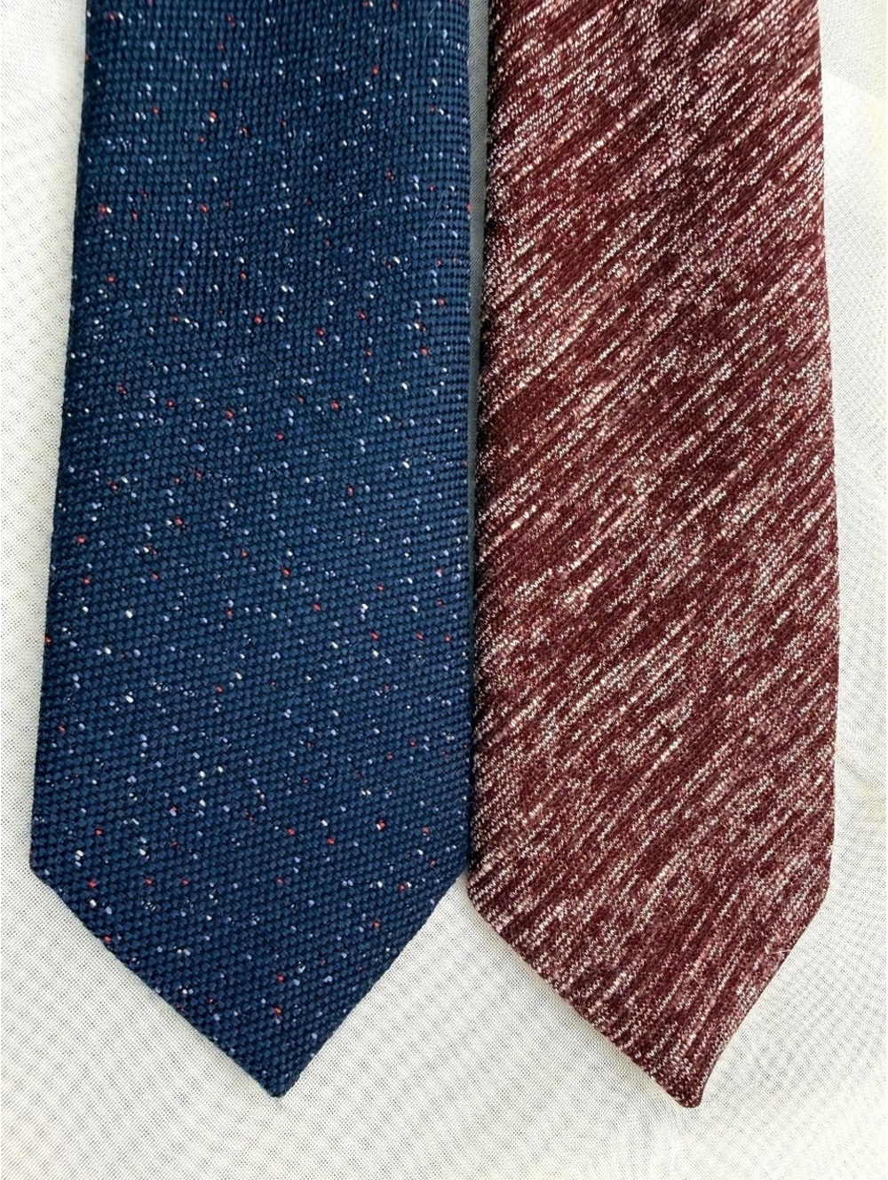 Original Penguin Wool Blend Textured Skinny Tie Set Navy & Burgundy